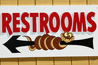 restrooms sign