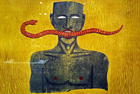 snake man painting